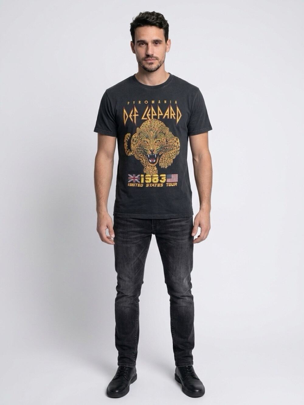DEF LEPPARD 1983 T-SHIRT Replica Retro Pyromania 1983 US Tour Men’s Size Medium